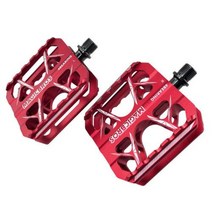 산악자전거 페달 Magicbros네 베어링 초경량 미끄럼 방지 평면 알루미늄 마그네슘 합금 MTB 산악 자전거 스포츠 아웃도어 액티비티 안전한 내구성, Red
