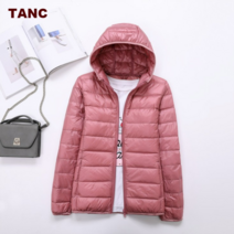 TANC TANC 여성 경량 오리털 패딩 점퍼 후드 덕다운 파카판촉판매 항공배송