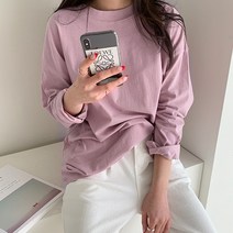 난닝구 여성용 에니바 라운드 긴팔 티셔츠