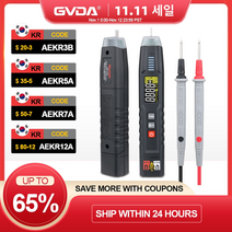 디지털테스터기 접지 전기 전압 전류 측정기 gvda 스마트 펜 유 멀티 미터 멀티 미터 true rms 자동 범위 dc ac 계 ncv 위상 시퀀스 테스터, 없음