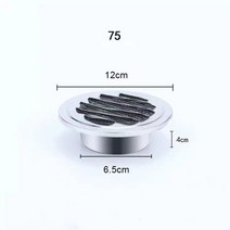 75/80/100/120/150/160/180/200MM 스테인레스 스틸 외벽 공기 환기 그릴 원형 덕트, [01] 75MM