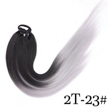 붙임머리 AZQUEEN-26 인치 긴 포니테일 및 고무 밴드 래핑 블랙 브라운 가발 헤어피스 부분가발복싱 브레이드, [03] 2T-23