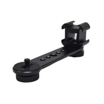 짐벌 스태빌라이저 삼각대 카메라 플래시 라이트용 1/4 인치 및 3/8 스레드가있는 트리플 콜드 슈 마운트 브래킷 연장 바, Black