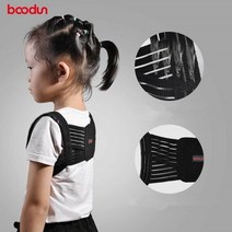 자세 체형 교정 허리 목 어깨 통증 boodun s 조절 가능한 등받이 버팀대 벨트 등 기 용 척추 요추 장치, 검은색, l