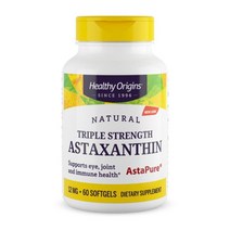 Healthy Origins Astaxanthin Triple Strength 12 mg 헬스오리진스 아스타잔틴 트리플 스트렝스 60 소프트젤