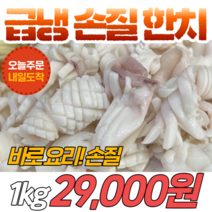 [당일발송] 급냉 손질 한치 1kg 국내산 한치 소사이즈 냉동 해산물 명절 오징어튀김 손질