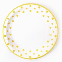 (주)파티해 라인도트 파티접시 23cm - (6입), 골드