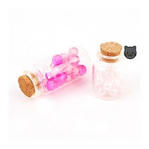 액세서리보관병 다용도유리병 코르크 마개 원형 유리병 소형, 사이즈, 30x60mm