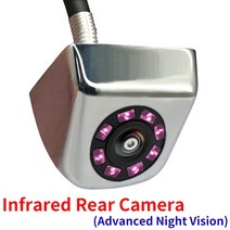 SINOVCLE-역방향 카메라 자동차 전면 및 적외선 야간 투시경 주차 모니터 방수 CCD HD 비디오, 02 Chrome 8 Infrared