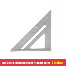 알루미늄 합금 7/12 인치 삼각형 눈금자 목공 제국 및 미터 각도 눈금자 각도기 연귀 속도 광장 측정, 다이캐스트 알루미늄 F7
