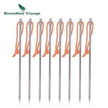 Boundless Voyage-티타늄 합금 텐트 손톱 20cm 길이 야외 캠핑 텐트 액세서리 하드 그라운드 솔리드 스테이, 02 8pcs
