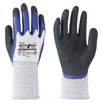 오메가글러브 토와 엑티브그립 오메가 플러스 컷5 니트릴 이중코팅 작업장갑, 9호
