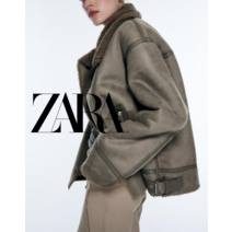 ZARA 여성용 긴소매 스탠드 칼라 양면 재킷 항공점퍼 3548243