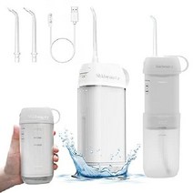 휴대용 구강 세정기 물 치실 교정기 치아 치간 세척기 190ml, 화이트, 190 밀리람베르트