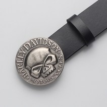 할리데이비슨 해골 버클 빈티지 모터사이클 가죽 벨트