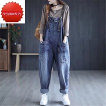 여자 오버핏 멜빵바지 캐주얼 데님 팬츠 점프수트 봄가을+사은품 증정