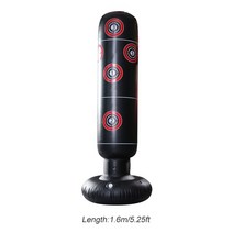 주먹단련 샌드백 더미 복싱 160cm 권투 펀칭 백 풍선 프리 스탠드 텀블러 무에타이 훈련 압력 릴리프 바운스 백 공기 펌프, 블랙 1.6m