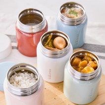 간편식 휴대용 이유식 죽보관 미니 보온병 학생용 푸드자 죽통 죽용기, 220ml 스카이블루