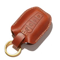 호즈 아슬란 스마트키케이스 자동차 소가죽 차키홀더 100%핸드메이드 차키커버 키지갑 키링 선물포장, H07-실버 브라운