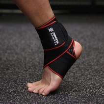 집콕스포츠 프리미엄 고탄력 발목보호대 Gray 2p, 2개 (양쪽), Red