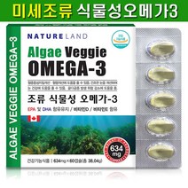 식물성오메가3 미세조류 임산부오메가 EPA DHA 초임계 오메가3 NCS 혈행 중성지질개선 건조한눈 비타민D 비타민E 성장기 청소년 직장인 중장년 추천 캐나다 식약처인정, 60캡슐(1개월분)  1박스