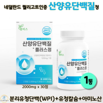 산양유 초유 단백질 분말 영양제 파우더 프로틴 30정 정제형 산양초유 초유칼슘 WPI 퀄리고트 HACCP 인증, 1통