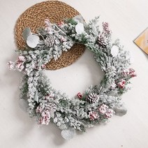 스노우베리솔방울리스 600 (mm) 크리스마스 리스.플라워트리, 리스