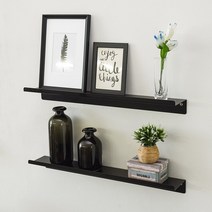우드앤데코 스틸 데코 철제 벽선반, 블랙