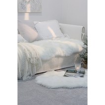 블랑크 극세사 양털 러그 겸 쇼파매트 화이트/그레이/믹스베이지 3Size