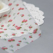 왁스지(스트로베리) 쟁반깔지 식품포장용 (35x25cm)50매, 50장