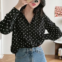 차르르 도트 루즈핏 블라우스