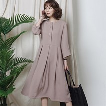 M570 7부소매 플리츠주름 롱원피스/루즈핏원피스/롱원피스/플리츠원피스