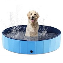 강아지수영장 개를위한 애완 동물 수영장 Foldable Kiddie Pool PVC 목욕 욕조 개 고양이를위한 야외, 4.Blue - 120CM