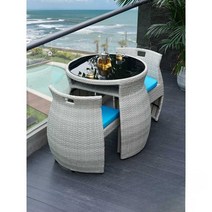 라탄테이블 라탄의자 체어 라탄세트 테라스 아웃도어, N