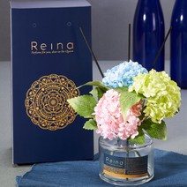 [레이나퍼퓸] 스노우수국 플라워디퓨저 150ml, 선택1:블루_투명병 / 선택2:라임바질