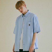 한로 남성복 산지 작업복 반팔 셔츠 남성 여름 아웃도어 측면 패치 포켓 셔츠