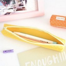 노랑 심플한 봉재 슬림 중학생 커플 필통 펜 파우치 소형 예쁜 이너백 가벼운 초등 학생 고등 여학생 작은 천 미니멀 가방 속 정리