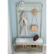 현관벤치 원룸 옷걸이형 벤치 소파 의자, 그레이120