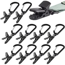 카라비너 키트가 있는 타프 클립 클램프 엄지 나사 텐트 패스너 포함 야외 캠핑 캐러밴 캐노피, 01 lk