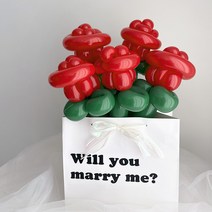 DIY 요술 풍선 장미 레터링 플라워백 풍선꽃다발 by 파티아일랜드, 레터링&플라워백 세트, 4)몽글체_영문, 블랙