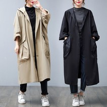 SMOPIG 여성 봄가을 트렌치 롱 트렌치코트