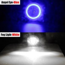 코번트 2in1차량LED 안개등 어셈블리 Angel Eye DRL 주간 주행 램프 30W H11 12V 르노 클리오 2/II 해치백 밴 1998-2004 용, [02] Blue and White
