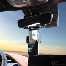 [JS AUTOMOTIVE] 투싼NX4 베뉴 넥쏘 스타리아 아이오닉5 시야가림없는 자동차 룸미러 핸드폰 거치대 차량용 각도조절 집게 홀더 액세서리 용품, 블랙