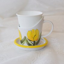 도자기 종이컵 홀더 컵홀더제작 튜울립 에디션2, 노랑