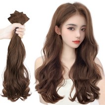 가발위드 붙임머리 엔디롱 웨이브 부분 가발 3피스 세트, 라이트브라운50cm