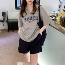 여성 간편복 반팔티 반바지 츄리닝복세트 트레이닝복세트2color