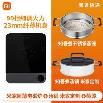 슬림 인덕션 고출력 볶음 찜요리 간이보조 휴대용 전기쿠커, 단일상품+ 냄비 + 찜기