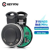 KEYYOU 315 433 868MHz ID46 PCF7953 KR55WK49333 BMW 미니 쿠퍼 용 원격 스마트 키 S ONE D CLUBMAN COUNTRYMAN CABRI, [02] 433MHz