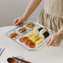 글라스 칸칸 나눔접시 특대(핸들형) / 다이어트식판, 핸들형