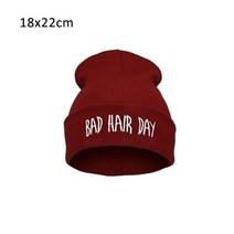 대두모자 스포츠 모자 패션 겨울 머리 하루 편지 Beanies 여성 남성 비니 니트 힙합 유니섹스, [01] Jujube red